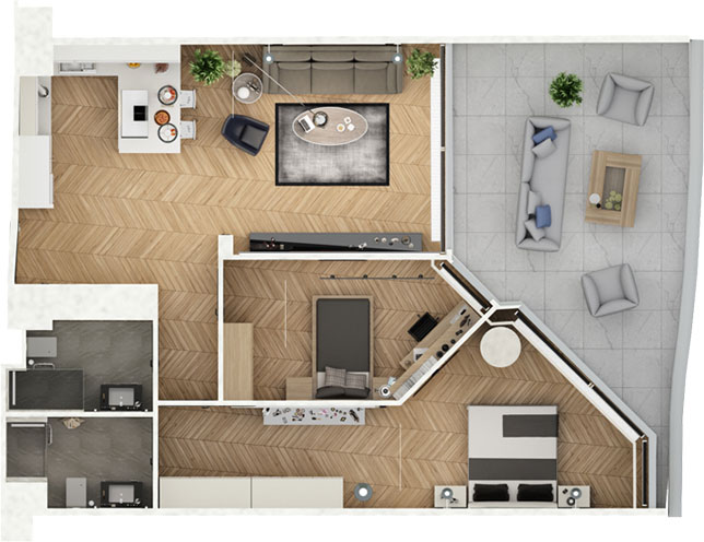2+1 Daire kat planı
